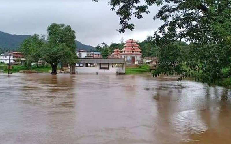 Bhagamandal of Kodagu immersed in rain water