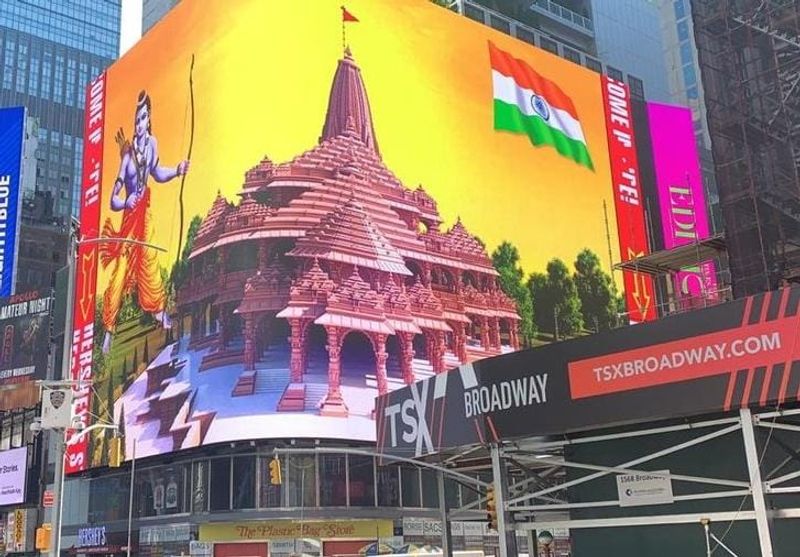 New York Times Square To Live Stream Ayodhya Ram Temple  Consecration Ceremony smp