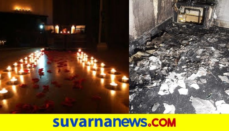 man proposes girlfriend with hundreds of candles burns down their home