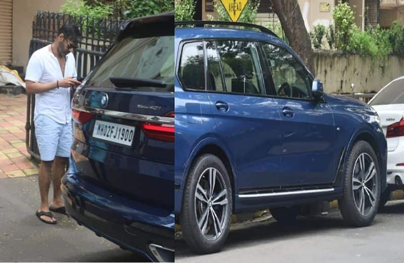 Bollywodd actor Ajay Devgan spotted with his news BMW XDrive 40i car in Mumbai