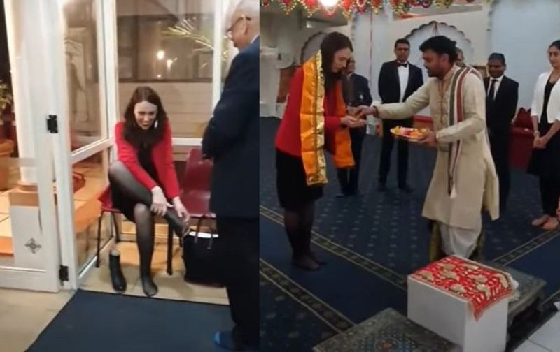 New zealand PM Jacinda Ardern Visits Hindu Temple and attend puja