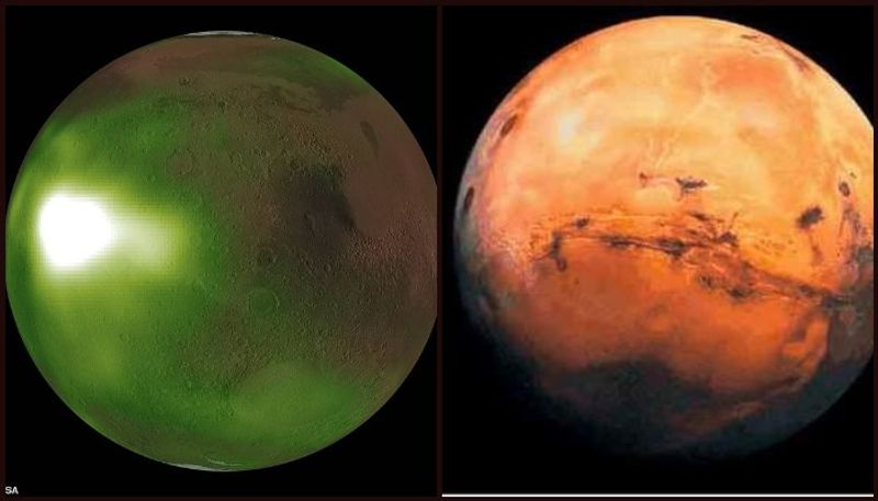 Red planet Mars glows green at night due to chemical reactions