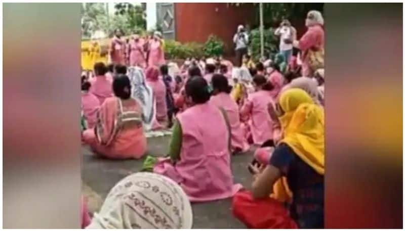 asha workers on protest at delhi and hariyana