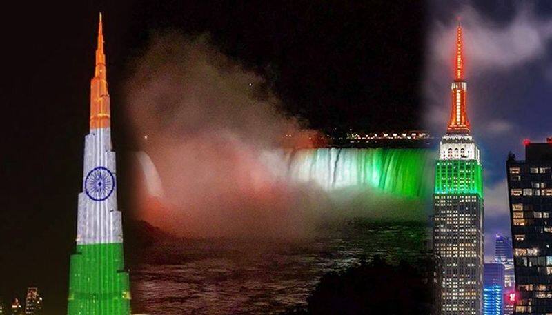 On India 74th Independence Day, Niagara Falls, Empire State Building, Burj Khalifa illuminated in tricolour-dnm