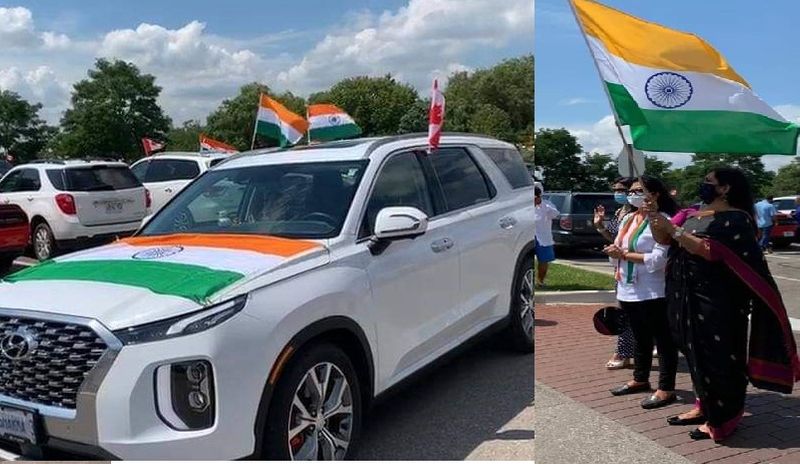 Canada celebrate India Independence day with Tiranga car rally