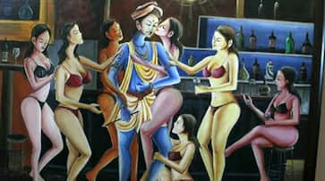 Muslim artist portrays Lord Krishna to be with women clad in bikinis. Isnt this blasphemy?