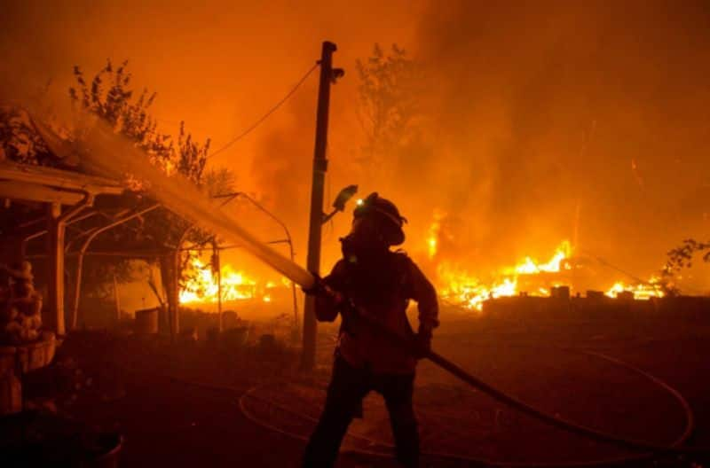 Fire to Gojanur Forest at Lakshmeshwara in Gadag grg