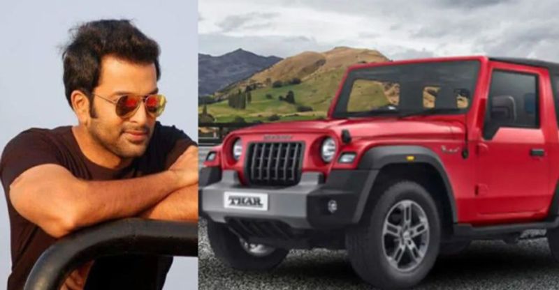 Actor prithviraj sukumaran test drive New Mahindra Thar and praise the vehicle