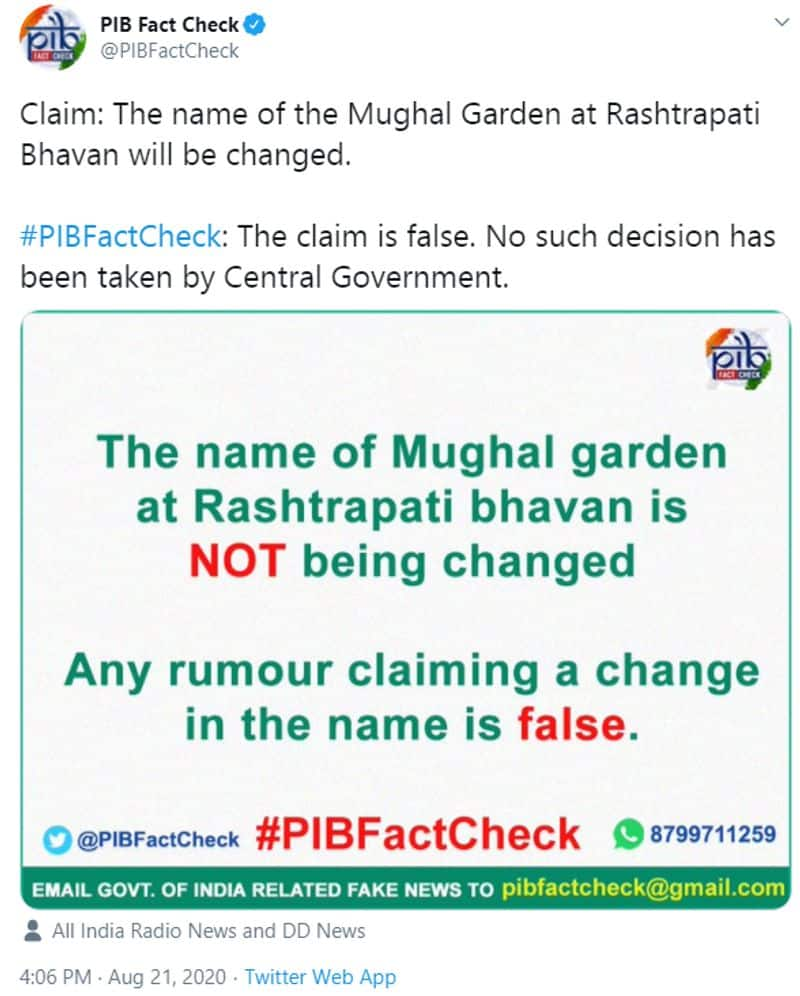 is it Mughal Gardens at Rashtrapati Bhavan renamed as dr rajendra prasad garden