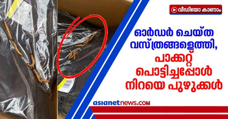 man finds crawling worms while opening parcel