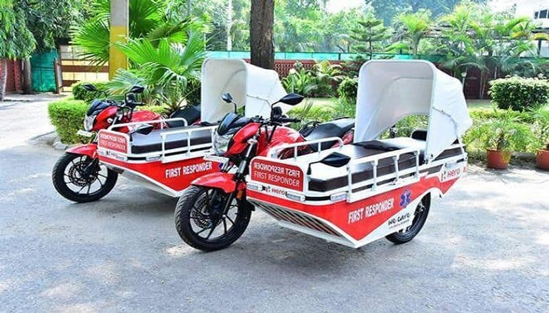 Hero MotoCorp handovers  bike ambulances to Haryana Government in india