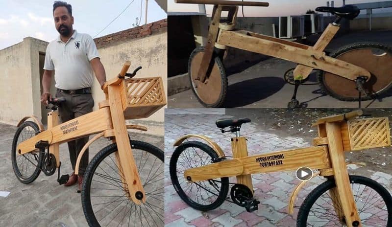 Punjab carpenter crafted wooden cycle goes viral gets order from abroad