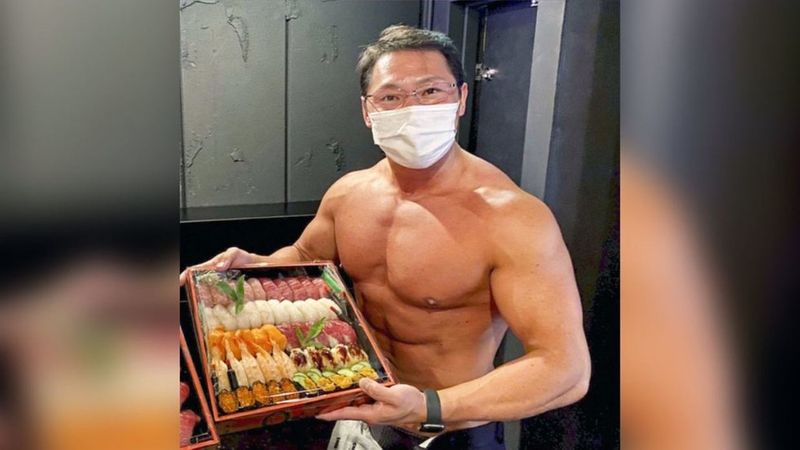 Sushi restaurant sends body builders for home delivery after covid lock down drops sales