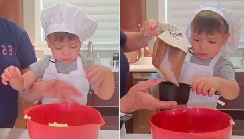 Viral Video Of 2 Year Old Boy Baking With Grandma