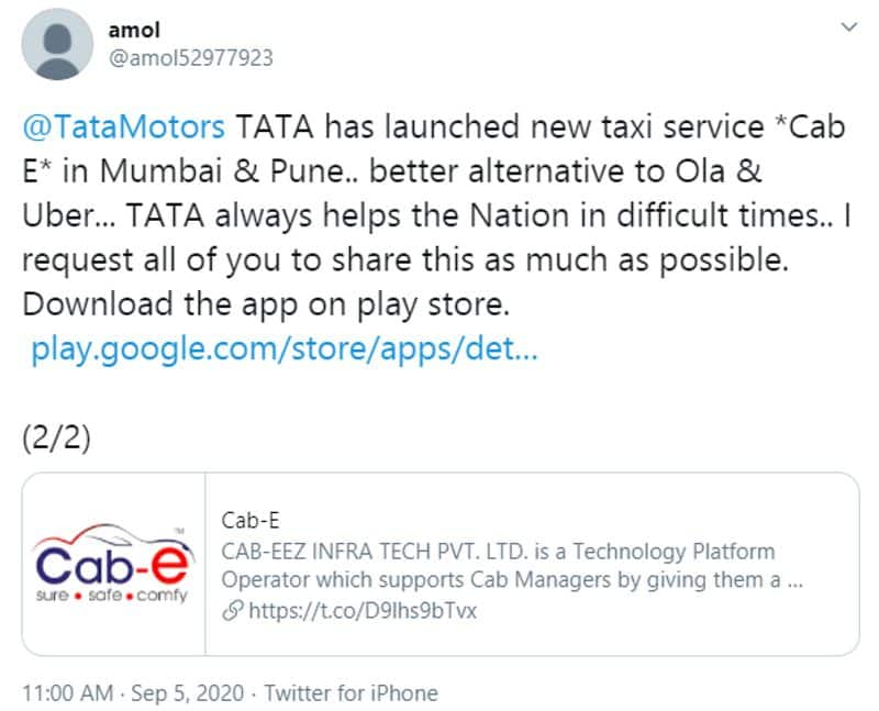 Reality behind news TATA Launched Cab Service in India