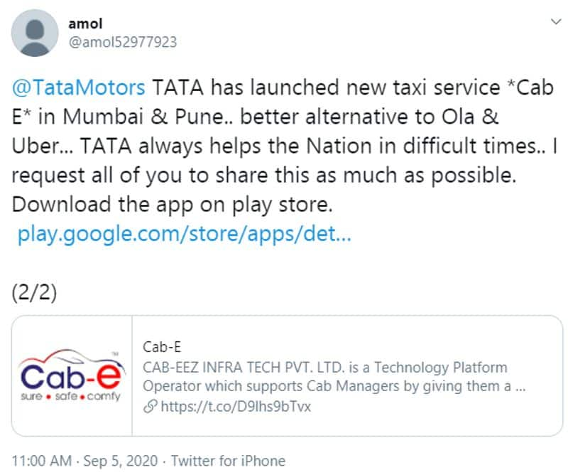 Reality behind news TATA Launched Cab Service in India