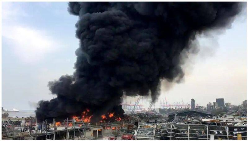 Month after explosion, huge fire breaks out at Beirut port   -snj