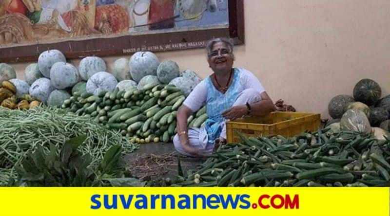 Photo Of Infosys Chairperson Sudha Murthy Selling Vegetables Goes Viral