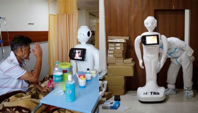 mitra the robot helps covid patients in india speak to loved ones