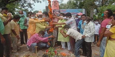 শোরগোল ছাড়াই  খুঁটি পুজো হল পুরুলিয়া সরবড়ি সর্বজনীন দুর্গোৎসব কমিটির