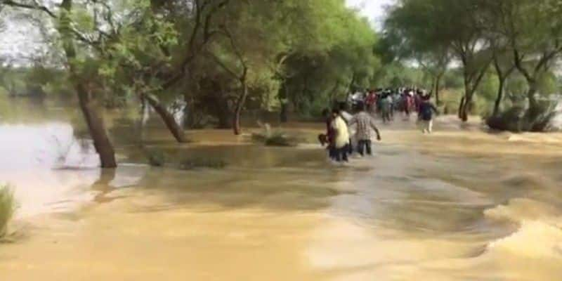 Fire Brigade Personnel Protection of Workers in Flood in Kalaburagi grg