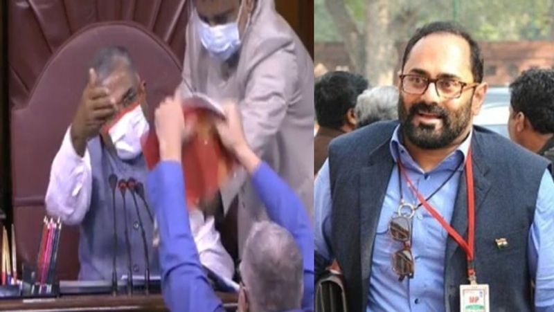 Rajya Sabha MP Rajeev Chandrasekhar angry with opposition mps behaviour mah