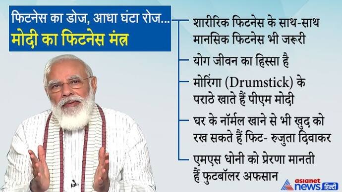 मोदी का मंत्र- फिटनेस का डोज, आधा घंटा रोज; साथ ही पीएम ने की मोरिंगा के पराठे और यो-यो टेस्ट पर बात