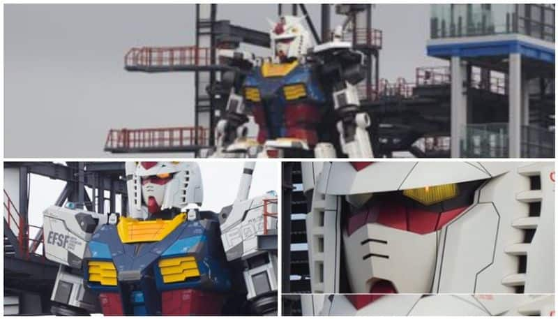 Japanese giant Gundam robot shows off its moves