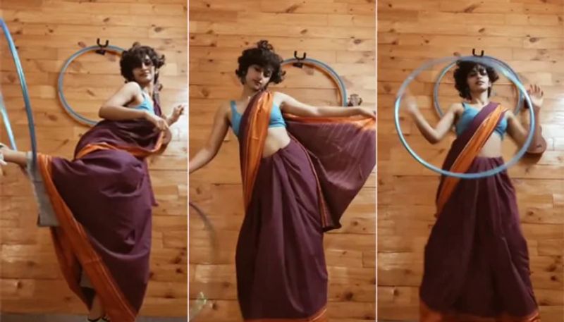 saree and hula hoop dance has twitter impressed