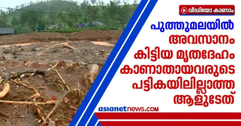 Puthumala landslide unidentified dead body found near spot