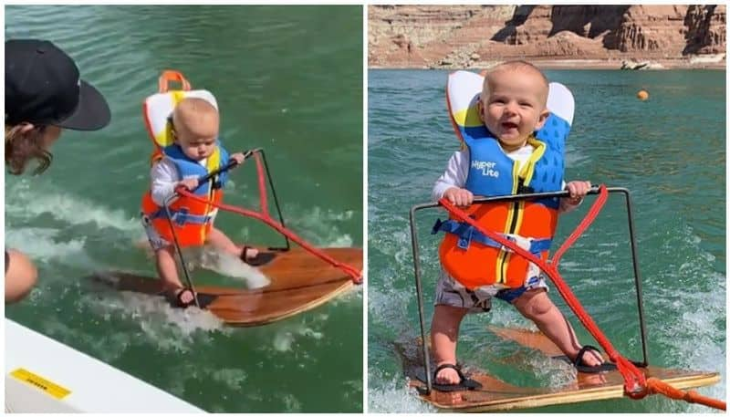 6 Month Old Becomes Youngest Person To Go Water Skiing Video Is Viral