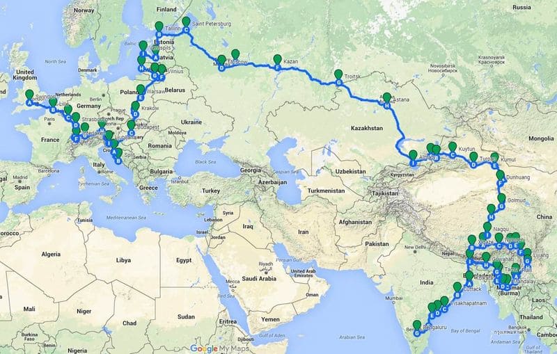 London to Bengaluru record road trip journey for 78 days across 20 countries and 25000 km ckm