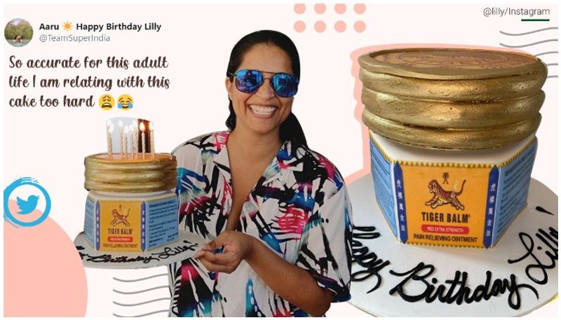 tiger balm cake for birthday of lilly singh