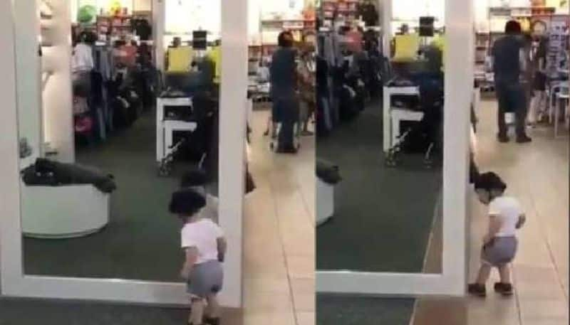 baby surprised to see mirror video goes viral