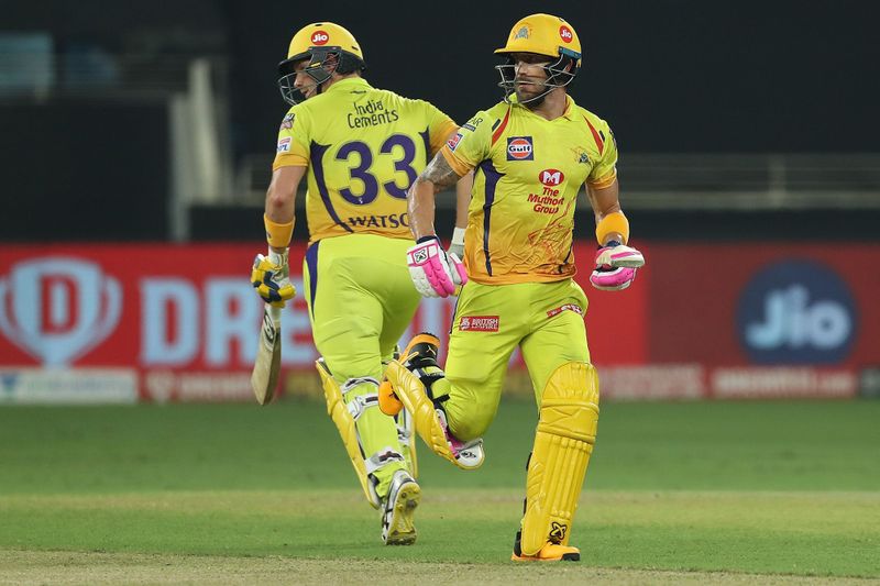 IPL 2020 Watson duplessis help csk to win against KXIP by 10 wickets ckm