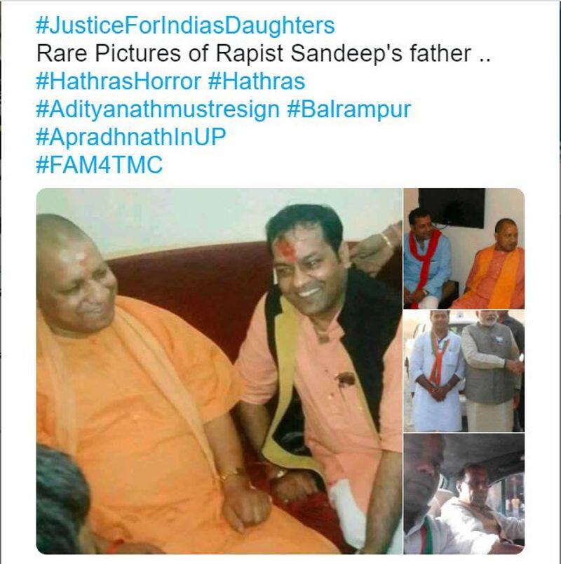 Fact Check of BJP leaders standing next to Father of Hathras Rape accused