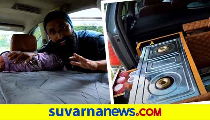 Toyota Innova converted into an apartment with a bedroom toilet kitchen ckm