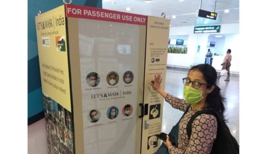 India’s first contactless vending machine dispensing free masks at Bengaluru airport