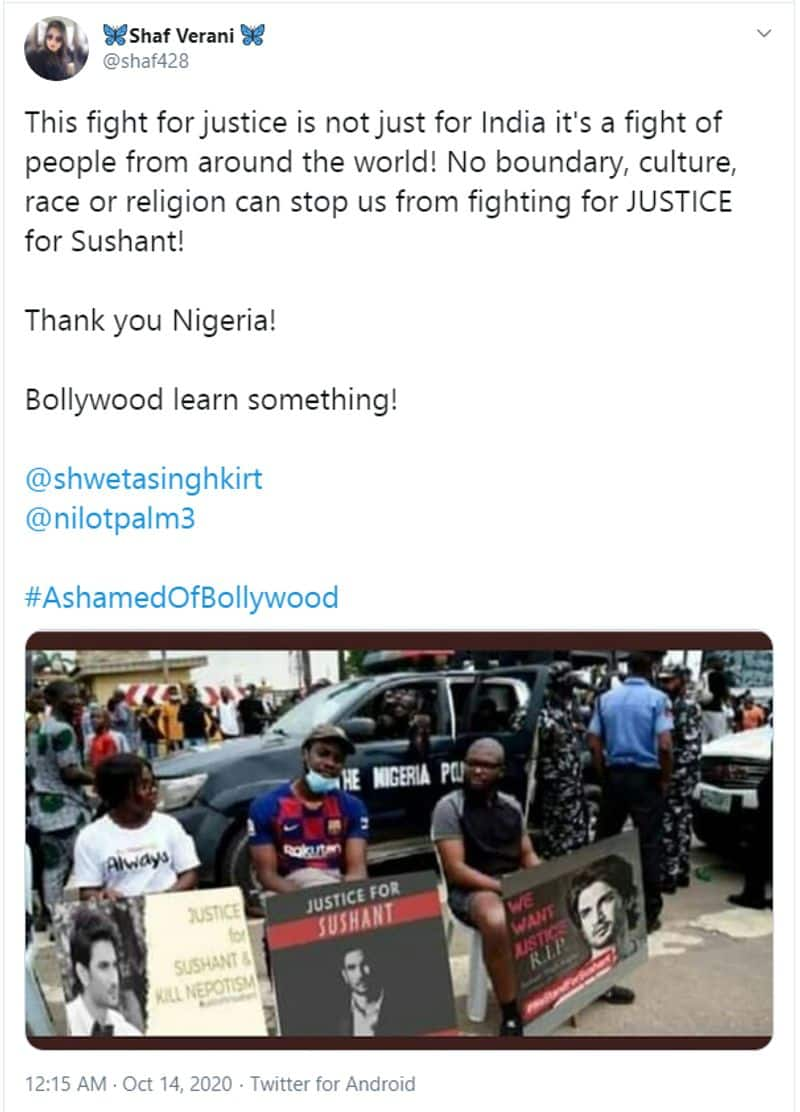 justice for Sushant Singh Rajput protest in Nigeria is fake