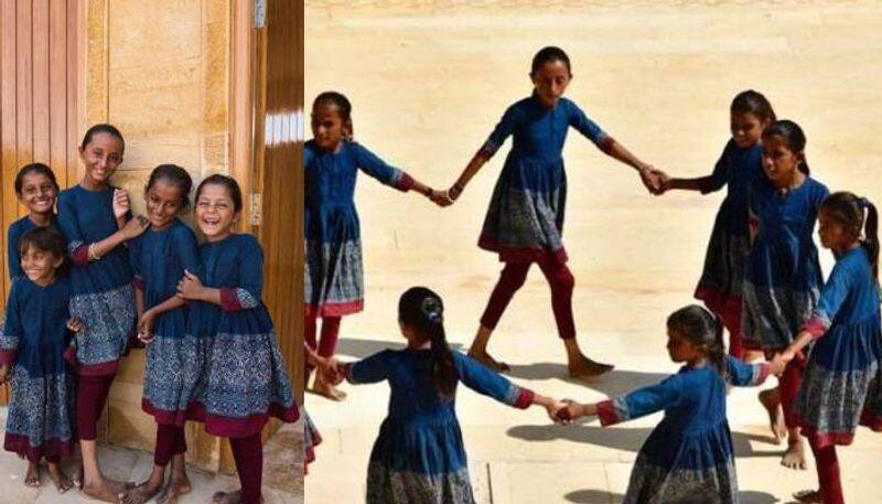 Sabyasachi design school uniforms for privileged school girls