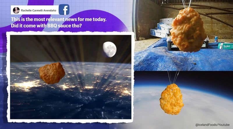 A British supermarket launched a chicken nugget into space