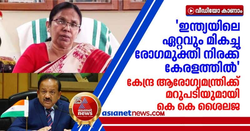 kerala health minister kk shailaja against union health minister  Harsh Vardhan