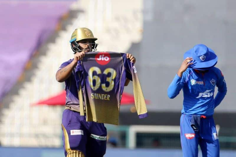 IPL2020 Nitish Rana displayed KKR jersey with Surinder after scoring fifty