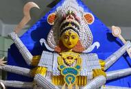 A Durga idol from strips of expired tablets and injections!