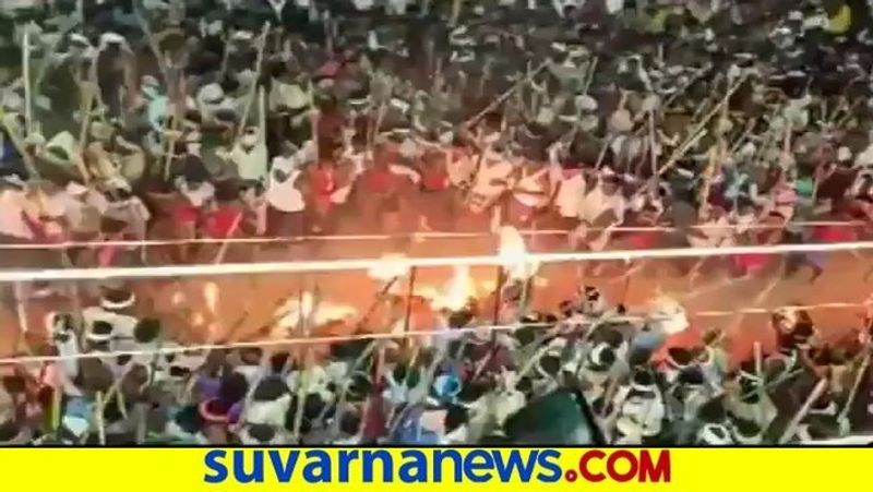 53 People Injured At Stick Festival in Andhra Border  snr