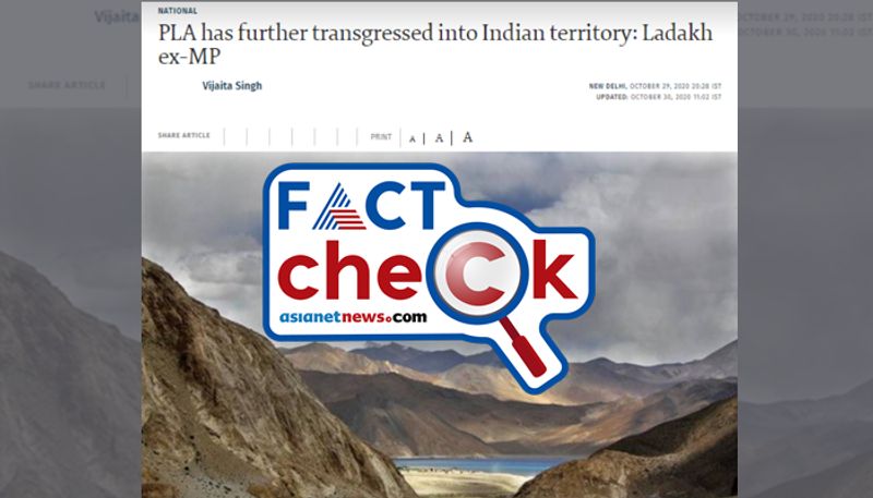 PIB fact check denies the hinus publisher article regarding PLA transgressed into Indian territory and occupied positions in Finger 2 and 3 of the north bank of  PangongTso