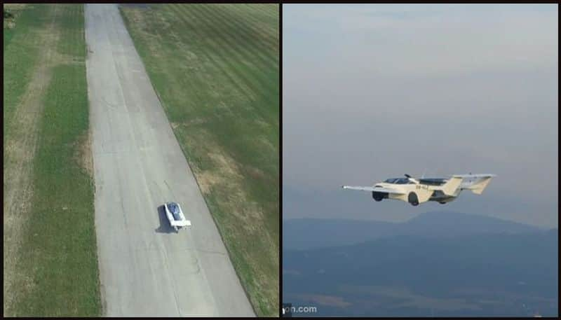 Futuristic flying AirCar that can transform from a road vehicle into a plane