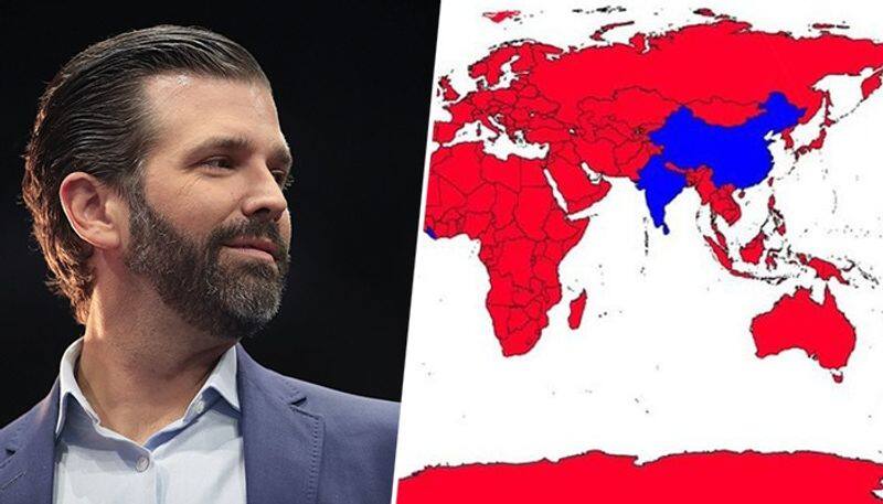 US Elections 2020 Donald Trump Jrs red wave map shows India in blue without Jammu & Kashmir-vpn