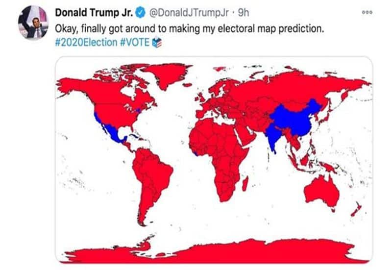 India and China are enemies ... The shock given by Trump's son by releasing the map