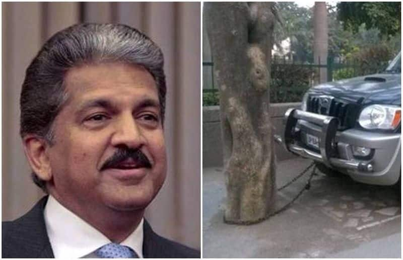 anand mahindra shares picture of mahindra scorpio on twitter and gives funny reaction